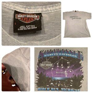 Vintage Shiawassee Harley Davidson Birch Run Mich TShirt Lg Single Stitch, USA